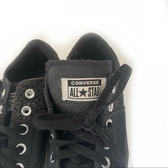 Converse Black Partial Sequin Low Top Sneakers - 8 - Picture 5 of 6